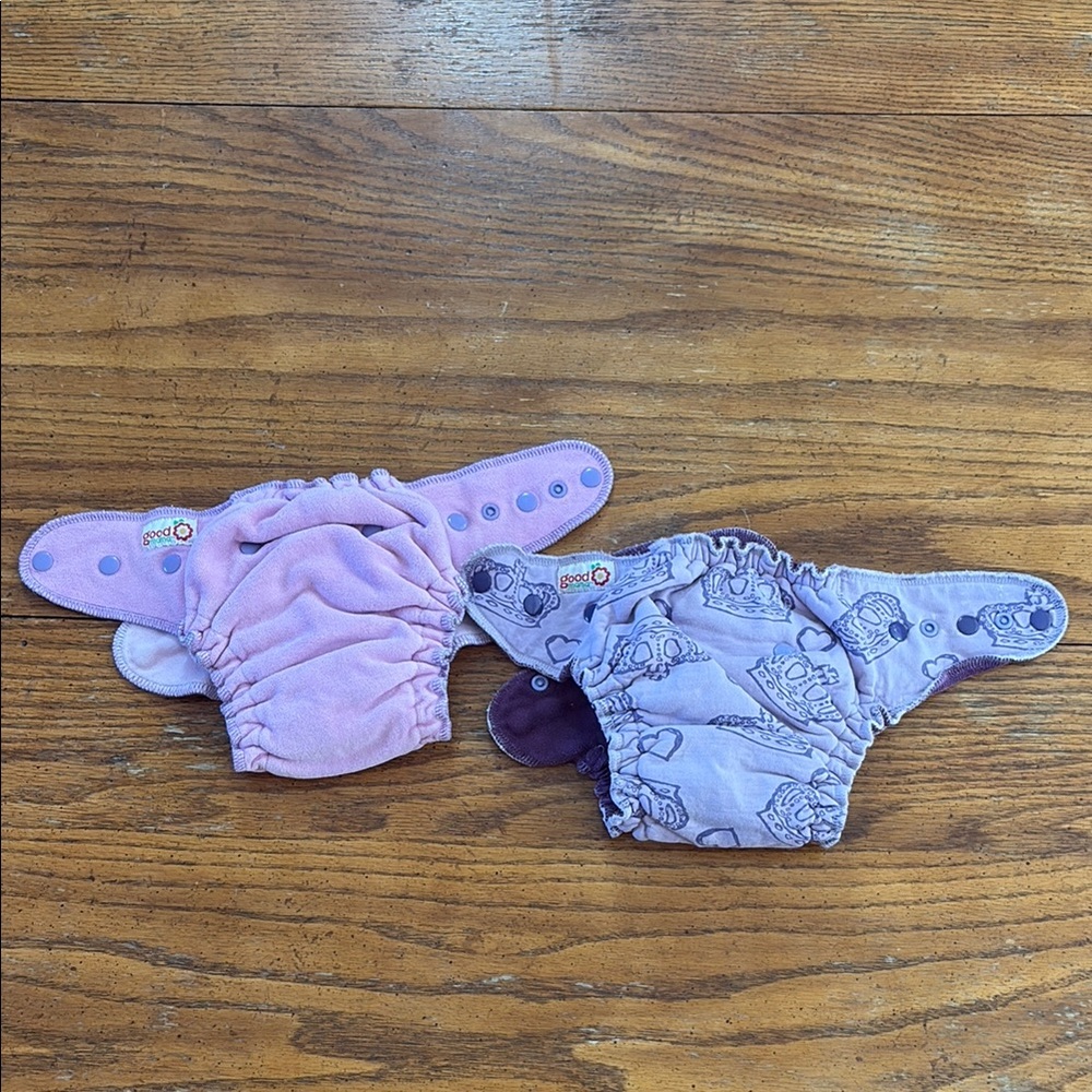 Good Mama Pink and Purple Adjustable Cloth Diapers